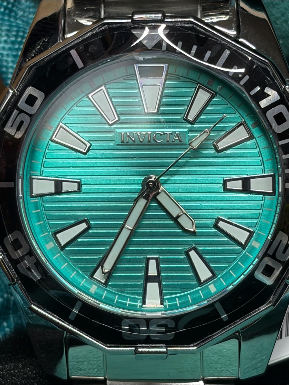 Invicta Pro Diver Meridian 001-GA-M-100 46mm Mens Watch Aqua Dial Bundle - Picture 4 of 5